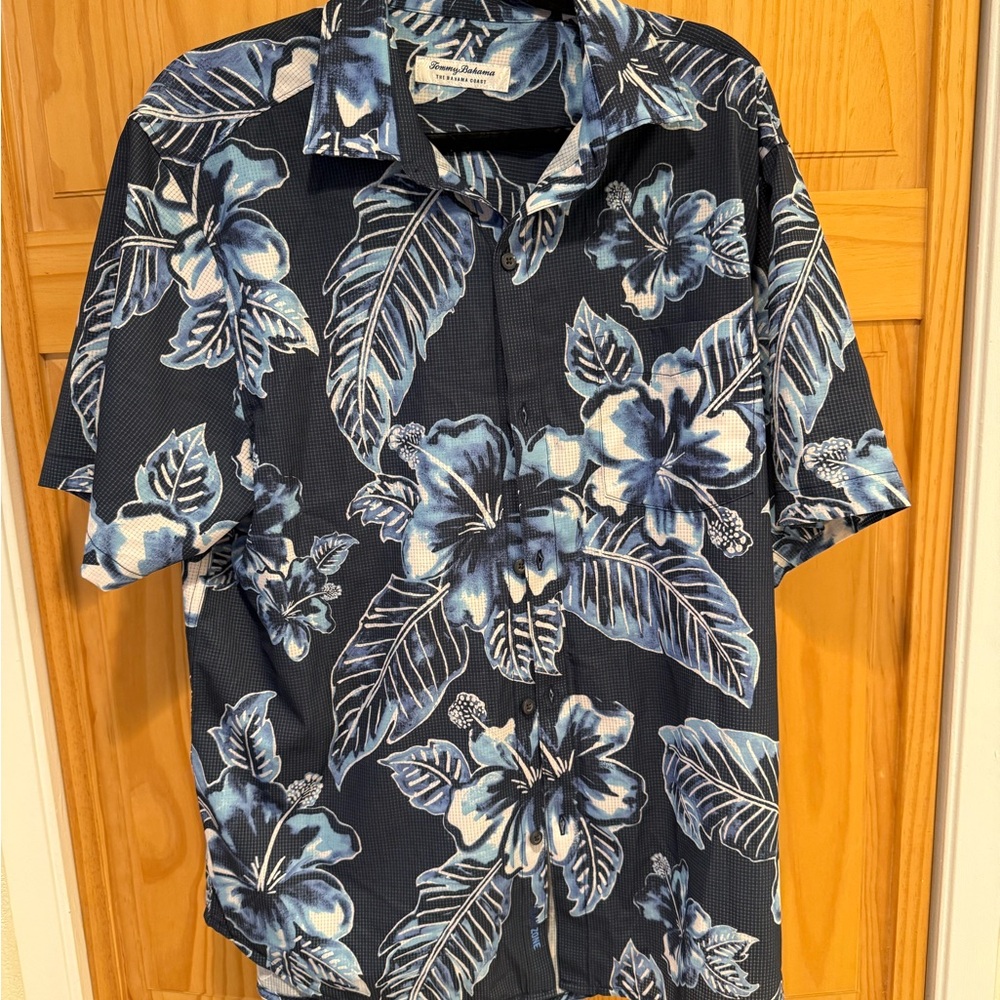 Tommy Bahama Navy and Blue Floral Shirt